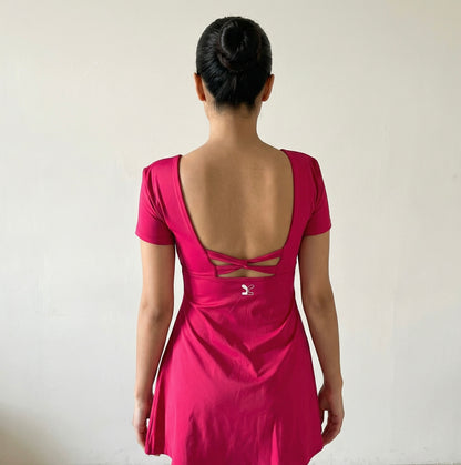 Red CrissCross Longline Sports Top